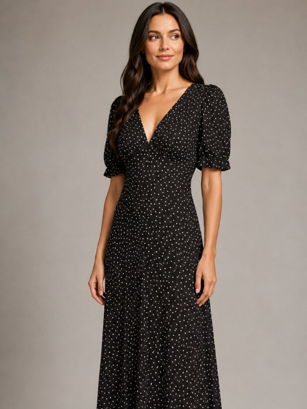 Reformation Naira Colette Dot Puff Sleeve Maxi Dress Size 0